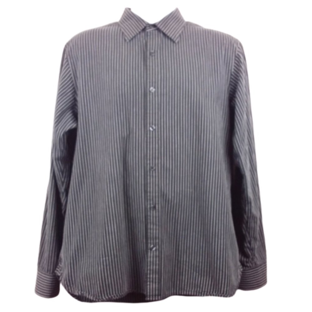 Michael Kors Size L Casual Shirt L/S Black Striped